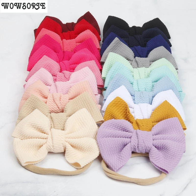 

baby Headband Handmade Solid Knot Flower corn kernels Hair bows Kids Elastic Nylon Soft Hair Bands baby girls Hair Accessories