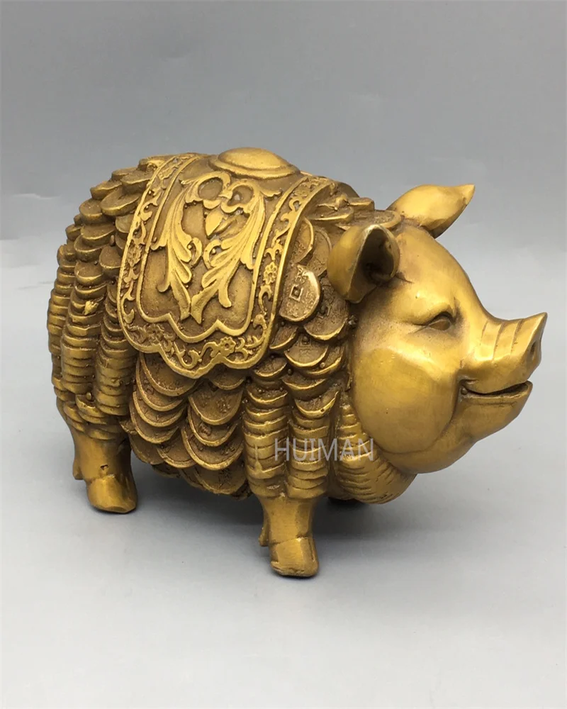 China  Brass Statue  Wealth Hog  Meticulous  Metal Crafts Home Decoration Collect