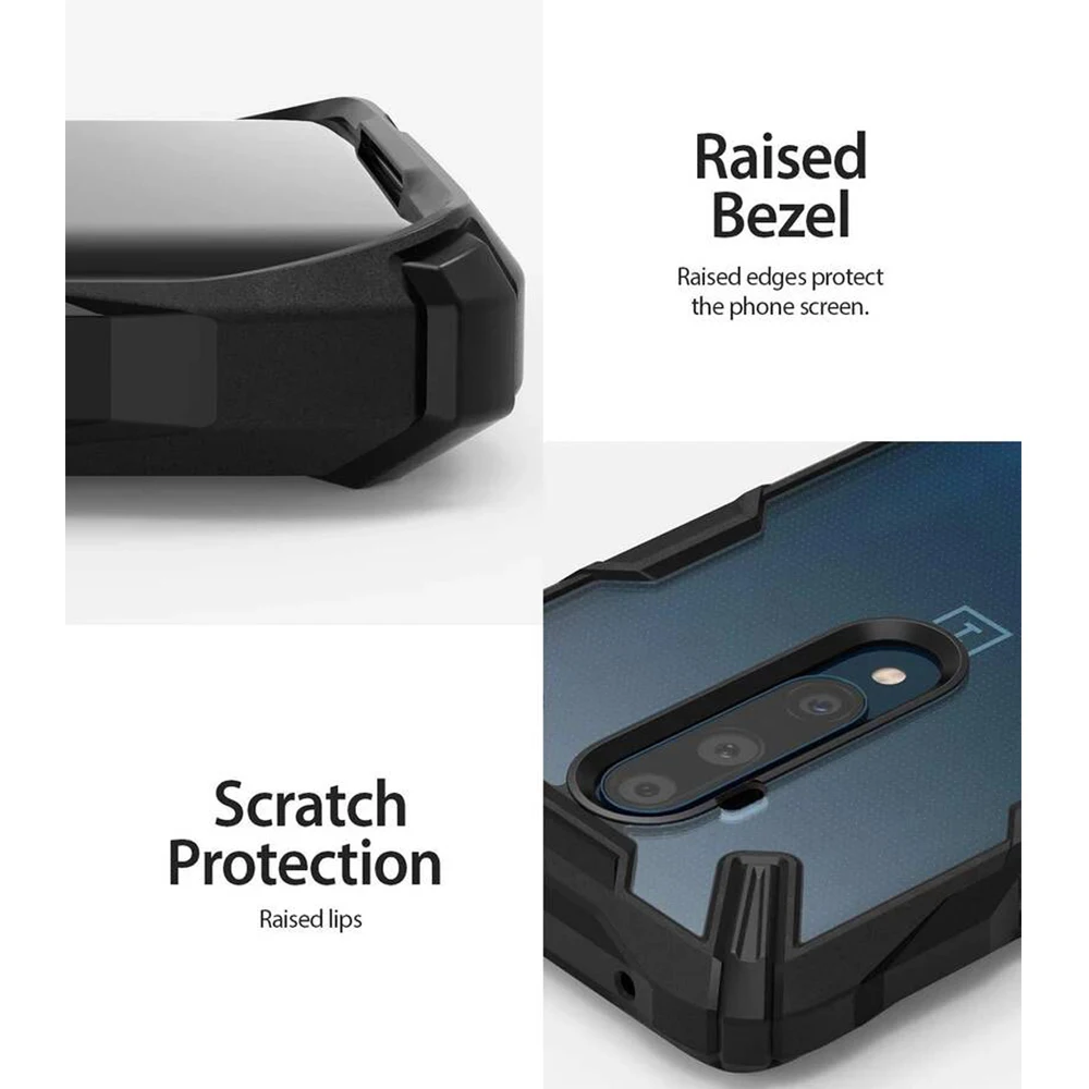 Ringke Fusion X for Oneplus 7T Pro Case  Clear PC Back  and Soft TPU Frame Hybrid Heavy Duty Protection Cover