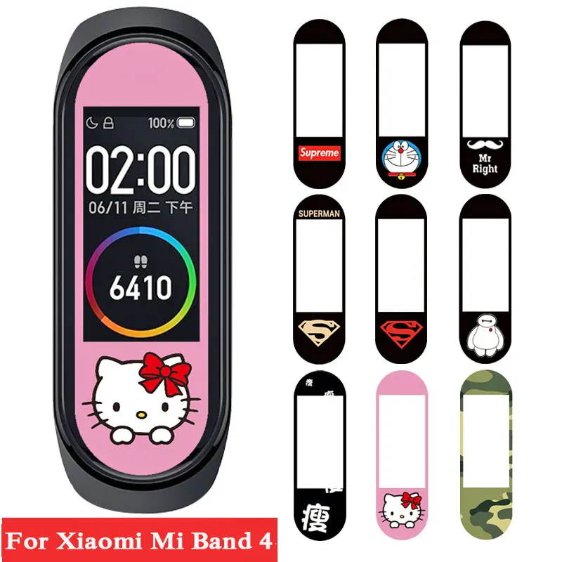2 шт. Защитная пленка для экрана Xiaomi Mi Band 4 умный браслет с мультяшным принтом