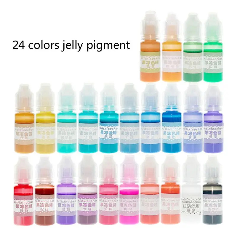 24 полупрозрачных желеобразных цвета жидкий пигмент для эпоксидной смолы