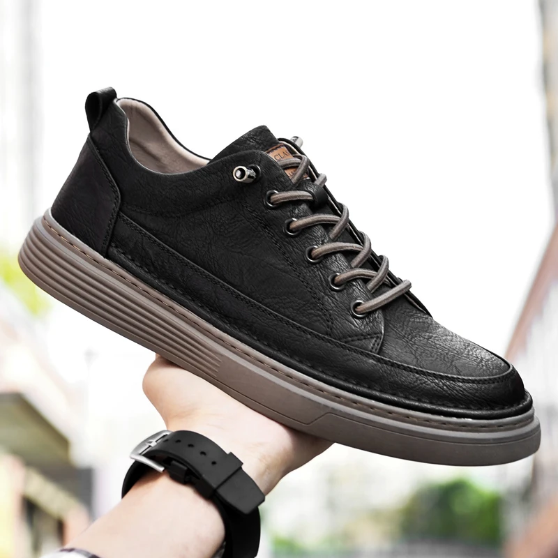

Men Sneakers High Quality Suede Leather Sport Shoes Breathable Causal Shoes Mens Fashion Khaki Lace Up Outdoor Walking Sneakers
