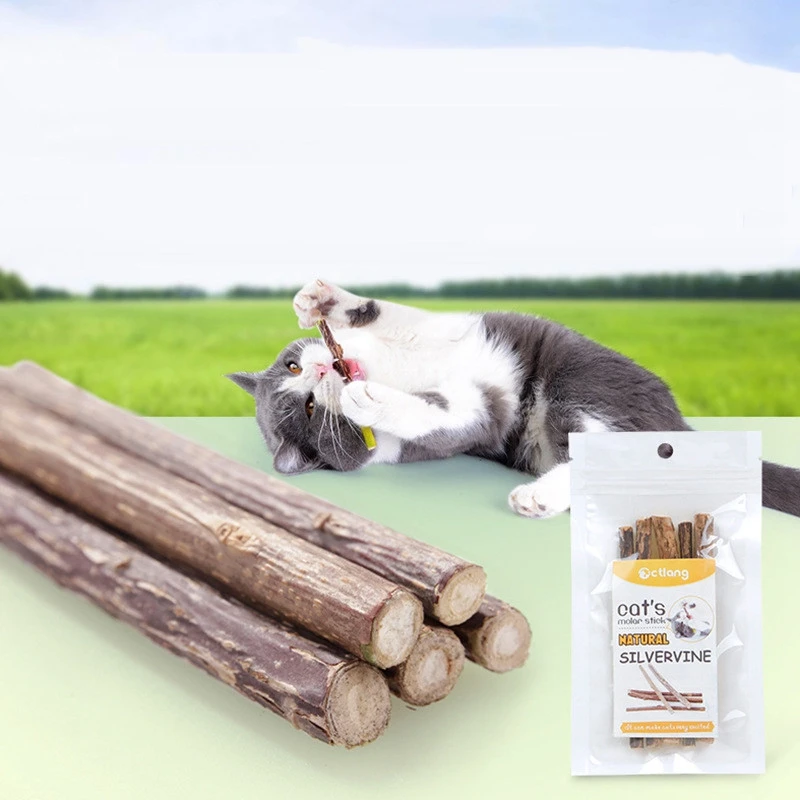

5pc/lot Natural Matatabi Pet Cat Snacks Sticks Cleaning Tooth Catnip Cat Toys Actinidia Silvervine Pet Toy for Cats Katten Kitty