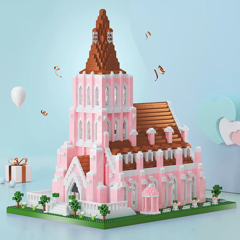 

Lezi 8196 World Architecture Island Wedding Manor Church Garden DIY Mini Diamond Blocks Bricks Building Toy for Children no Box