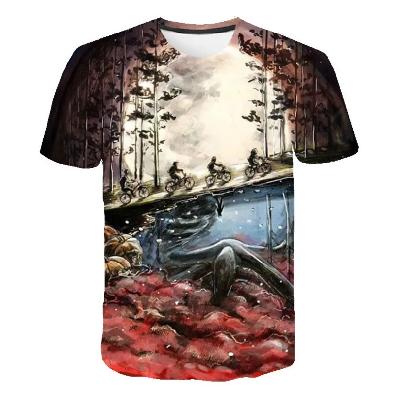 

2020 new printed t-shirt men's and girls fashion cartoon personality T-shirt children's short sleeve good-looking T-shirt