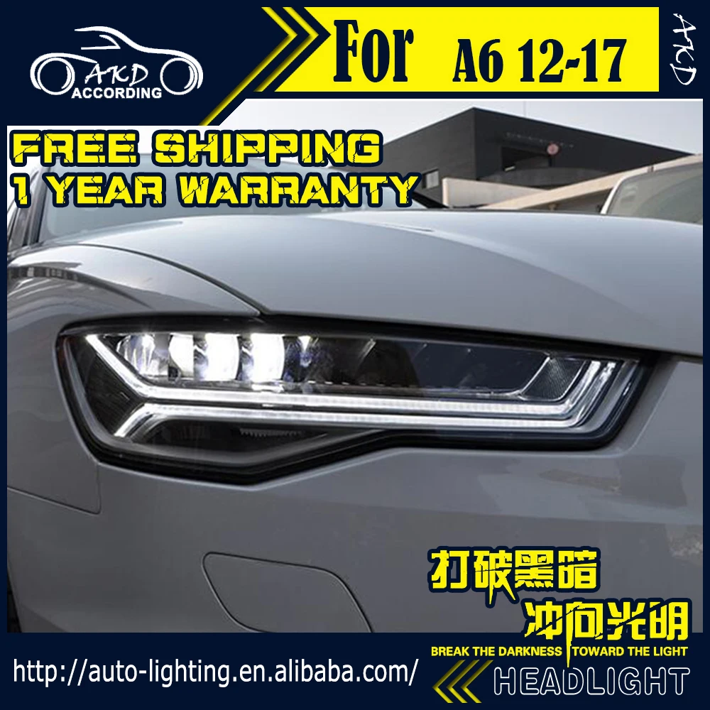 АКД стайлинга автомобилей Фара для Audi A6 светодиодный головной светильник 2012 2017 A6L