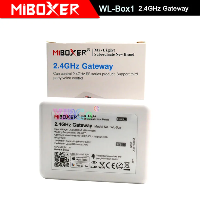 Шлюз Miboxer 2 4 ГГц с Wi Fi контроллер для светодиодных лент WL Box1 В постоянного тока
