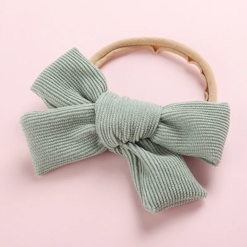 free shipping 12pcs Fancy Lovely Colorful Fashion Top Baby Hair Accessories Attractive Headband pretty big corduroy fabric bow |