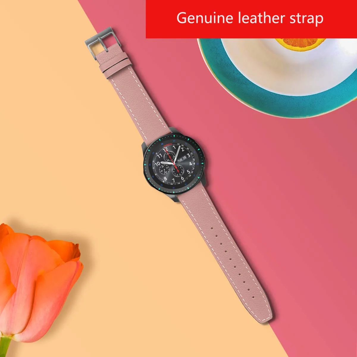 

22mm genuine leather band for samsung 46 s3 bracelet Honor watch2 amazfit 3 GTR Huawei GT2 xiaomi watch color cow leather strap