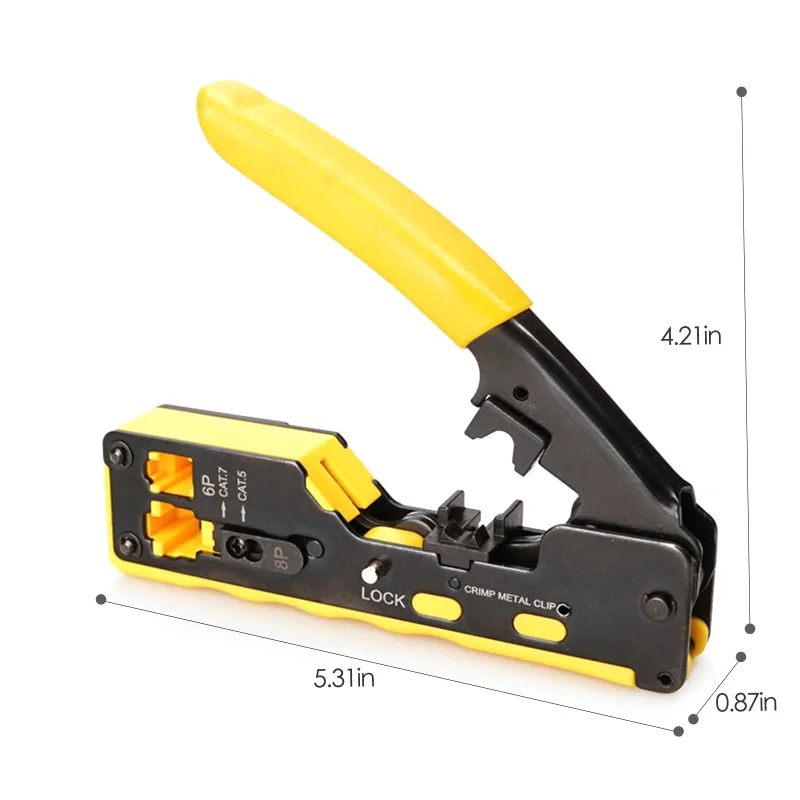 

Multifunctional Seven Types Of Ez Through-hole Crystal Head Dual-purpose Network Tool Extrusion Crimping Network Cable Pliers