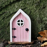 fairy elf doctoral door creative courtyard wooden miniature fairy dwarf door tree decoration miniature garden building