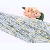 6 12mm natural smooth mix aquamarine round stone beads for diy necklace bracelet jewelry make 15 free delivery