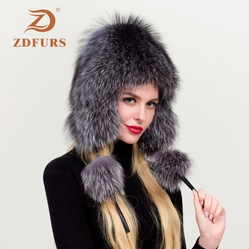 ZDFURS * 2019 женская зимняя шапка из лисьего меха Корейская версия модная утолщенная