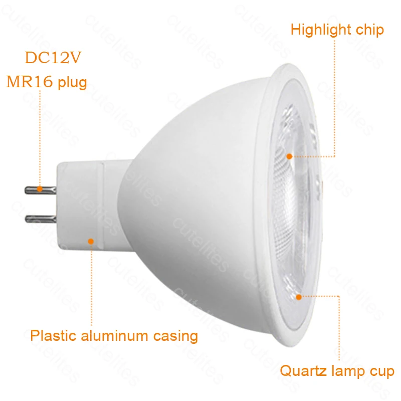 Светодиодный точечный светильник GU10 220 В диммируемая лампа кукуруза MR16