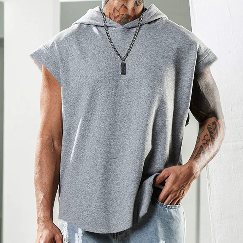 

Spring Summer Oversized Men's Hoodie Waistcoat Loose for Daily Hip Hop Sports Leisure for Man Hooded Sweatshirts Pullovers