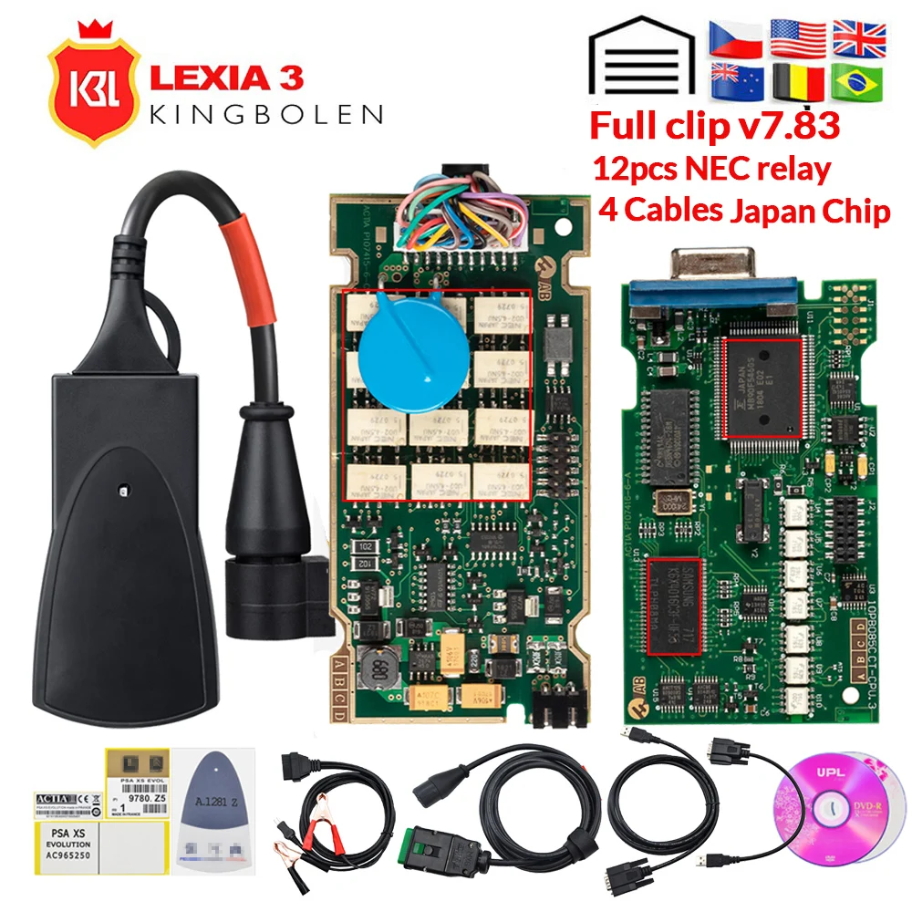 Lexia3 PP2000 полный чип Diagbox SW V7.83 FM 921815C/921815B Lexia 3 V48/V25 OBDII OBD2 диагностический инструмент для Citroen для peugeot