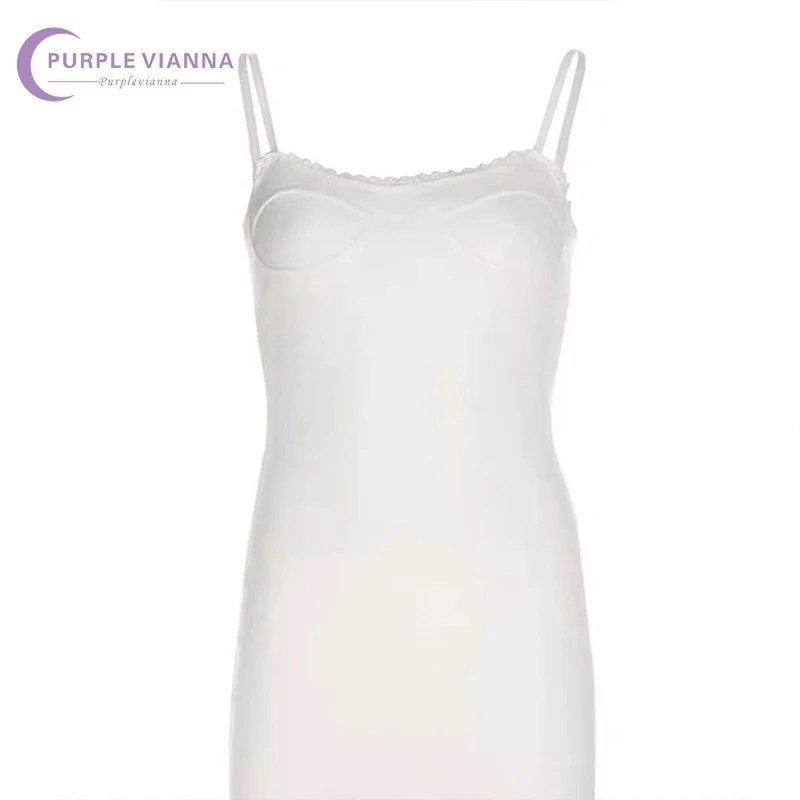 

Temperament All-Match Stretch Lace Knitted Dress Women's Self-Cultivation Solid Color Camisole Mid-Length Inner Base Skirt