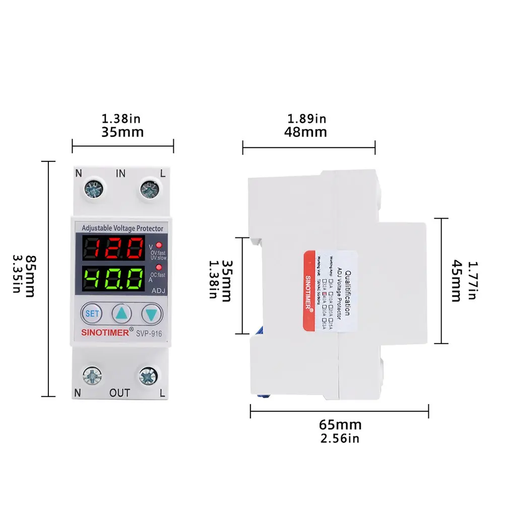 

Adjustable Voltage Relay Control Over Under Voltage Protective Overvoltage And Over Current Protection Devices Din Rail
