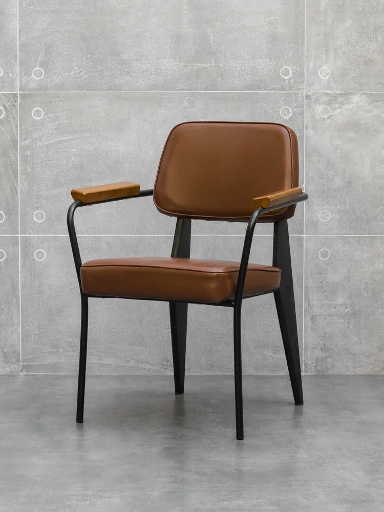 Jean Prouve RAW Скандинавское кресло в стиле милитари металлическое кофейное обеденный