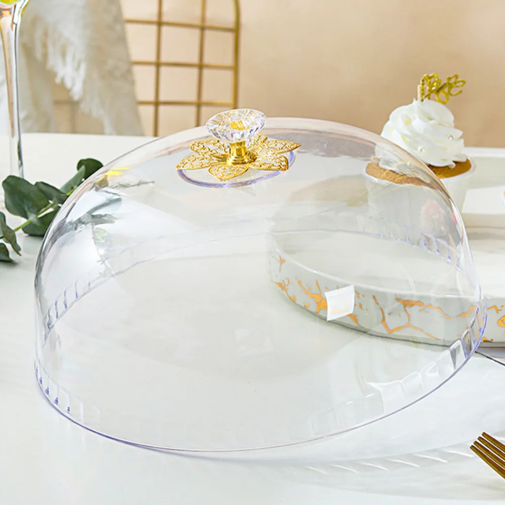 

1Pc Fruit Dessert Serving Tray Cake Plate Cake Platter with Lid (White)