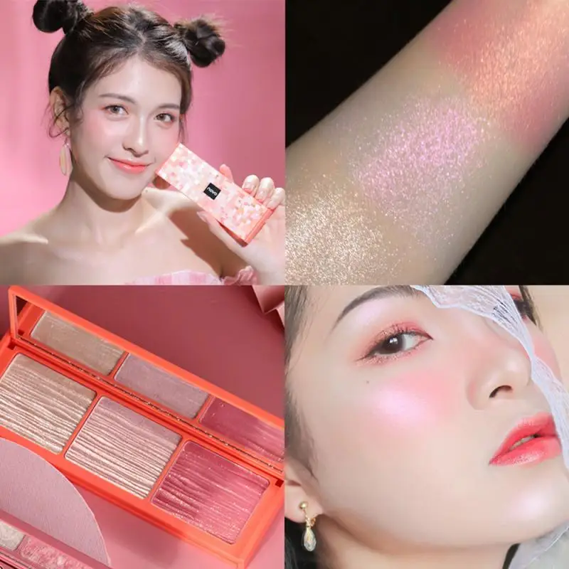 

Highlight Blush 3 Color Combination Makeup Palette Brightening Repairing Mashed Potato Pearl Sweatproof Long Lasting Maquiagem