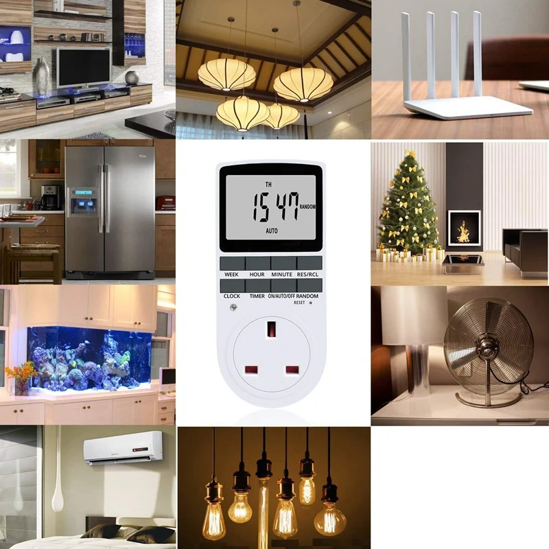 Штепсельная Вилка стандарта Великобритании с цифровым таймером электрическая