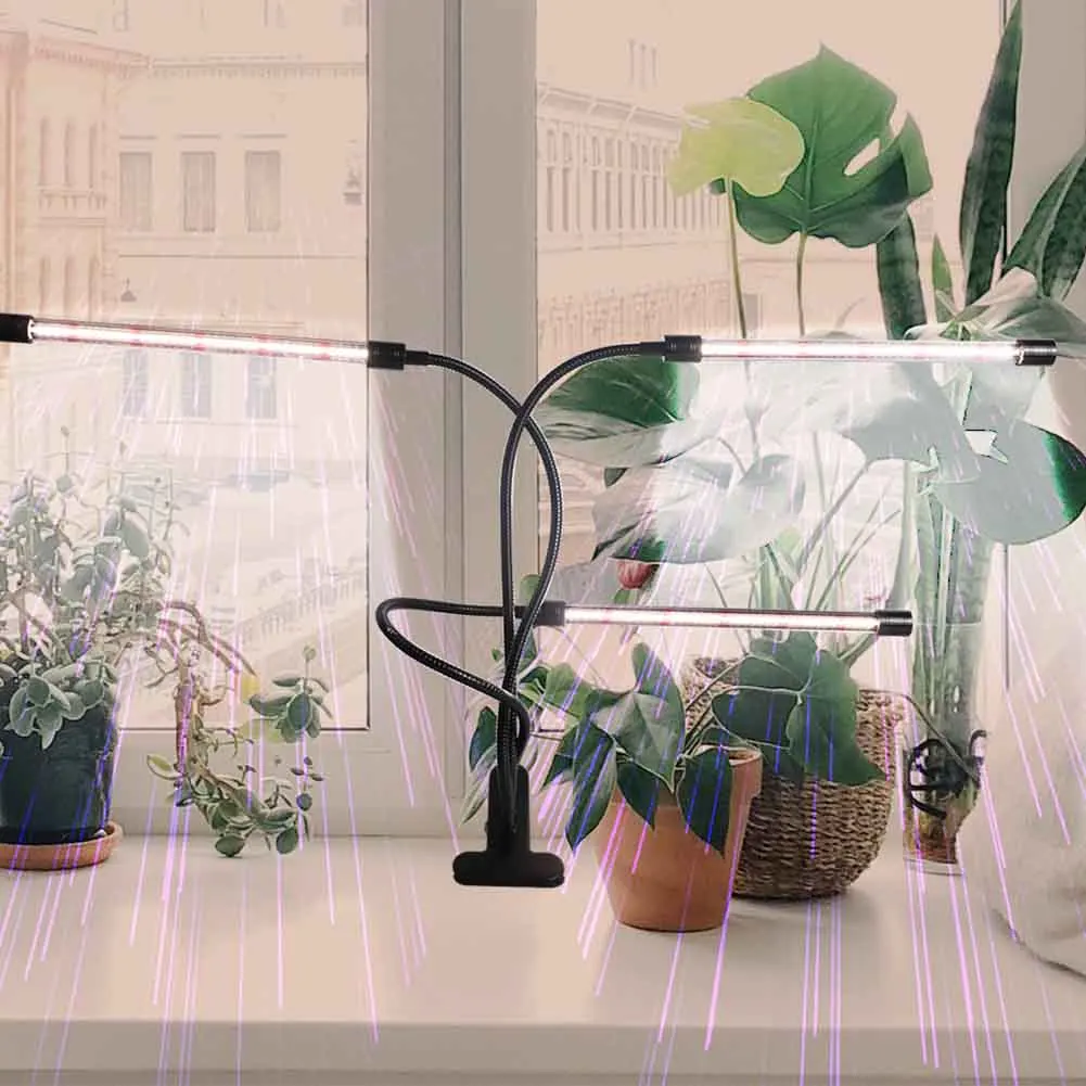 

Adjustable Gooseneck LED Grow Light Seedlings 3 Heads For Plants Indoor With Timer Full USB Power Succulents Flexible