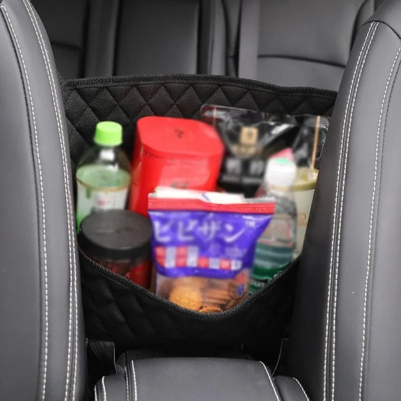 

Large-capacity Storage Net Pocket Storage Car Bag Net Leather Suspension Universal Car Storage Storage Bag Between Two Car Seats
