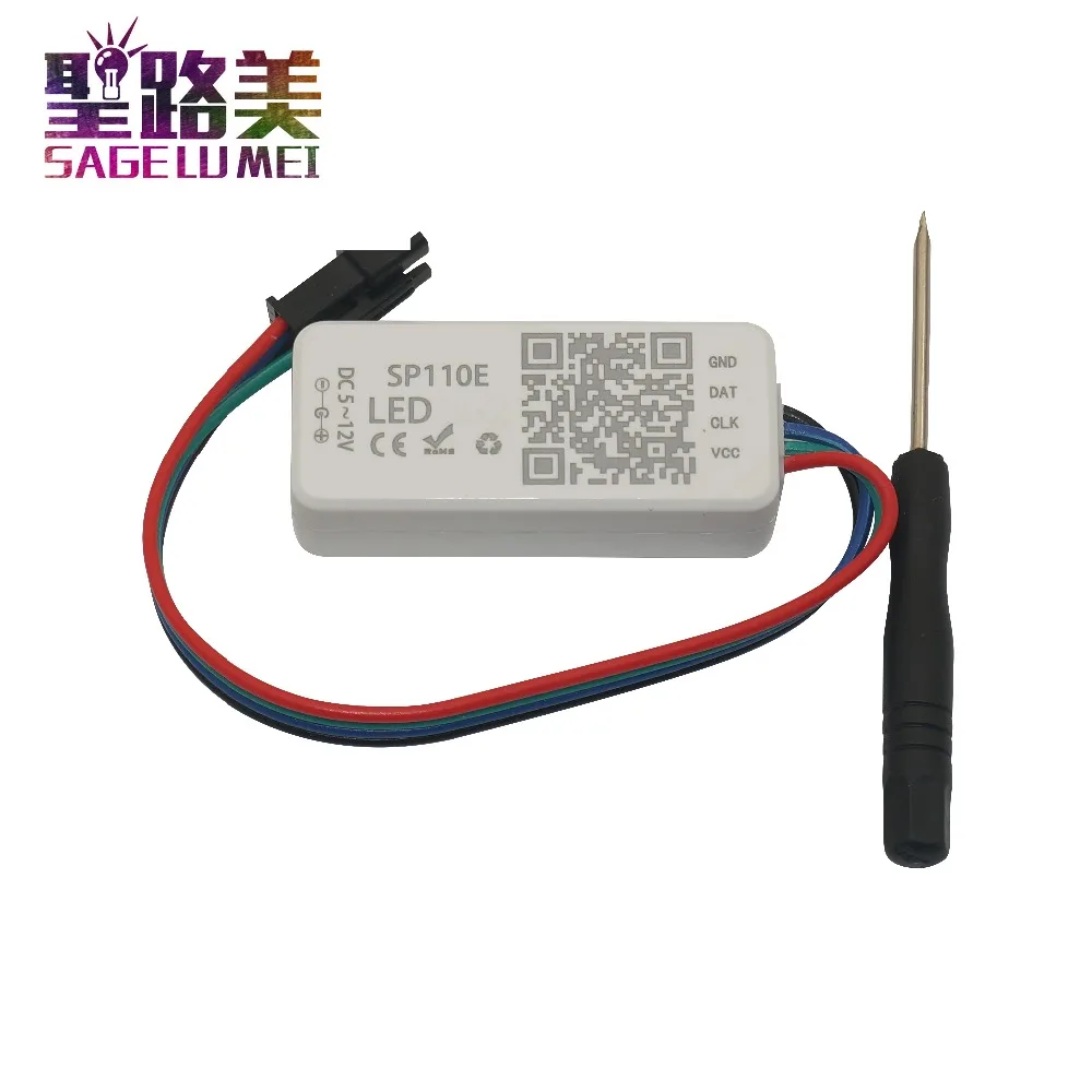 SP110E DC5-24V Bluetooth Pixel light Controller by smart phone APP For led strips WS2812B SK6812 LPD8806 DMX512 1903 RGB/RGBW | Лампы и
