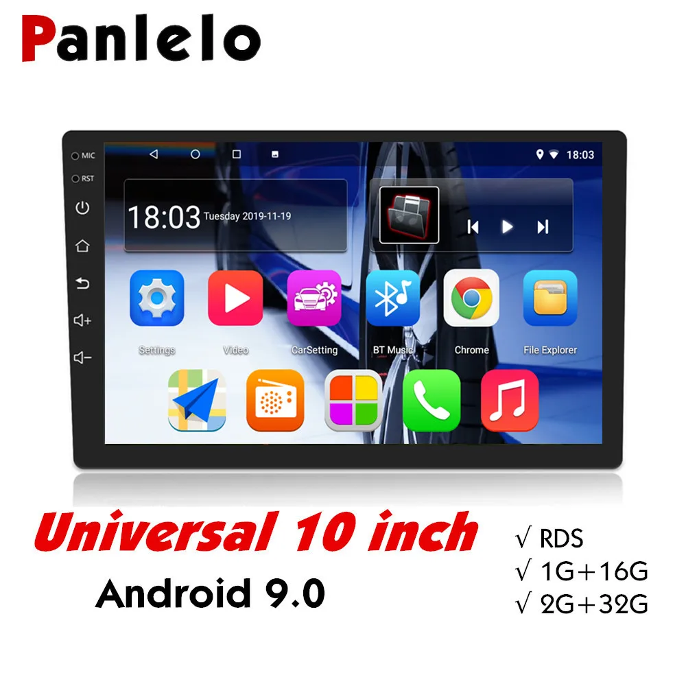 Panlelo Универсальный 2 Din Автомобильный Android 9 GPS навигатор 10 дюймов Авторадио