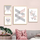 Картина Настенная для украшения гостиной розовая серая стрела Геометрическая искусственная Скандинавская Простота печати на холсте