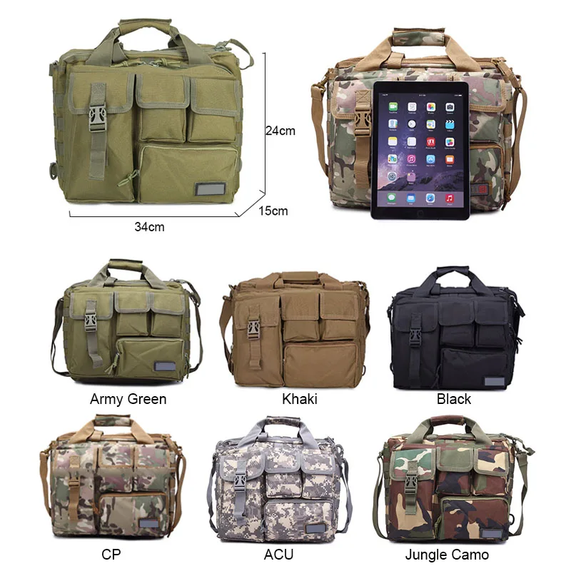

15'' Molle Military Laptop Bag Tactical Computer Backpack Messenger Fanny Belt Shouder Bags Camping Outdoor Sports Pack XA672WA
