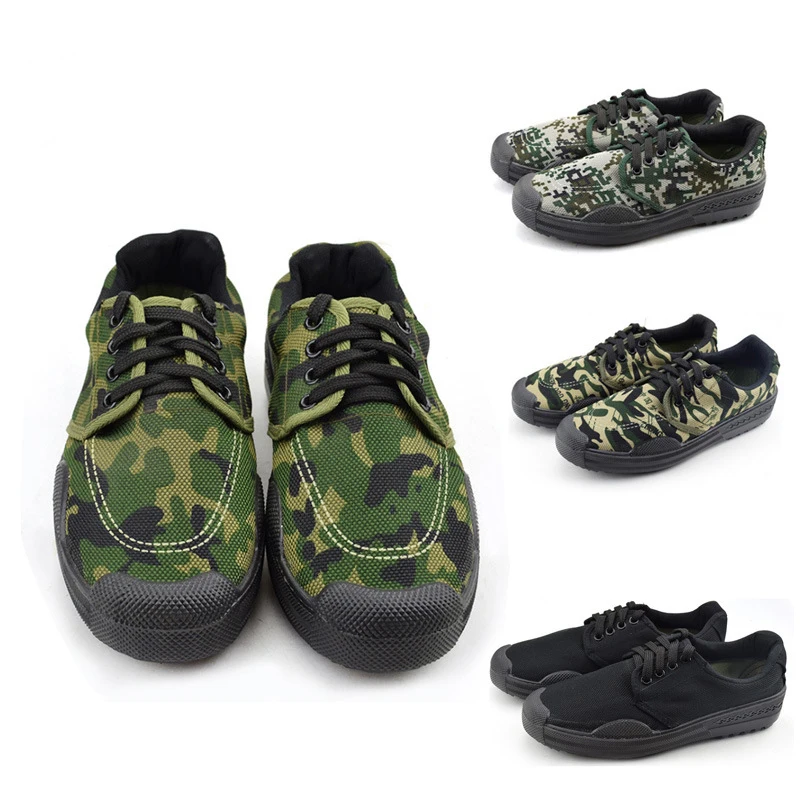 

Men Shoes Army Green Camouflage Cavans Shoes Farmer Work & Safety Rubber Shoes Man Training Liberation Shoes Outdoor Sneakers