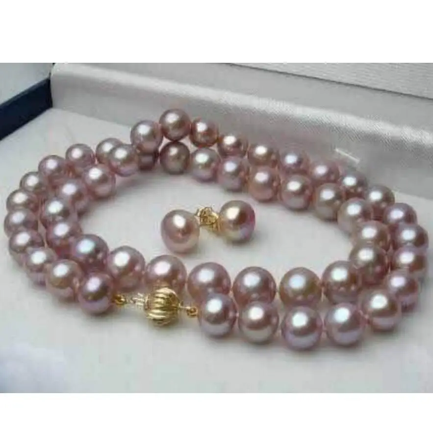 Модные ювелирные изделия Бесплатная доставка 8-9 мм натуральный Фиолетовый Akoya