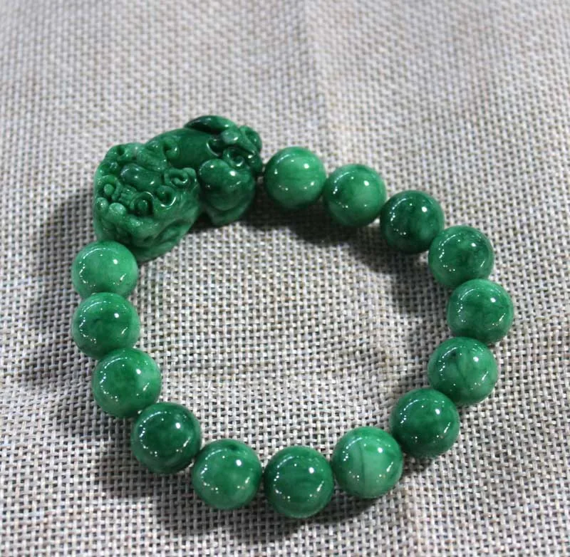 

Burma jade bracelet green jade pixiu bracelets men and women lovers drop shipping