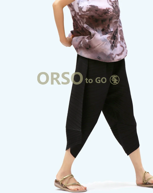 HOT SELLING Miyake fashion CROSS pants women loose slacks 7 minutes of pants big yards IN STOCK