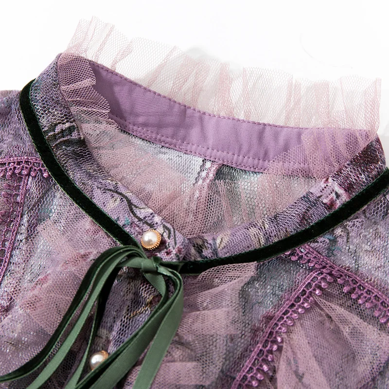 Винтажное элегантное Сетчатое платье женская одежда весеннее миди с длинным