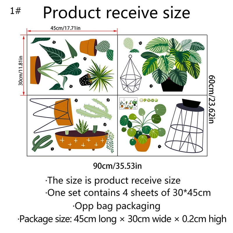 

Tropical plants Banana leaf Wall Stickers for Living room Bedroom Eco-friendly Vinyl Wall Decals Art Murals Poster Home Decor