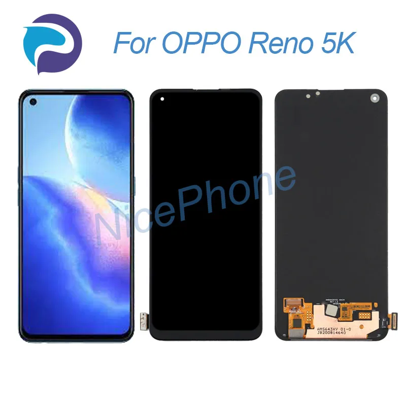 

OPPO Reno 5k LCD Display Touch Screen Digitizer Assembly Replacement 6.43" PEGM10 Reno 5k Screen Display LCD