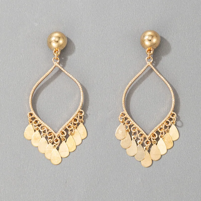 

Women Jewelry Vintage Simple Drop-shaped Tassel Dangle Earrings Birthday Gift