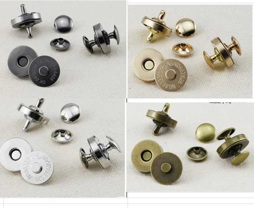 100set 14mm/18mm Metal Magnetic Snaps Double cap Rivet Stud Clasps Button Fastener Bag Press Buttons Handbag Purses Clothes DIY