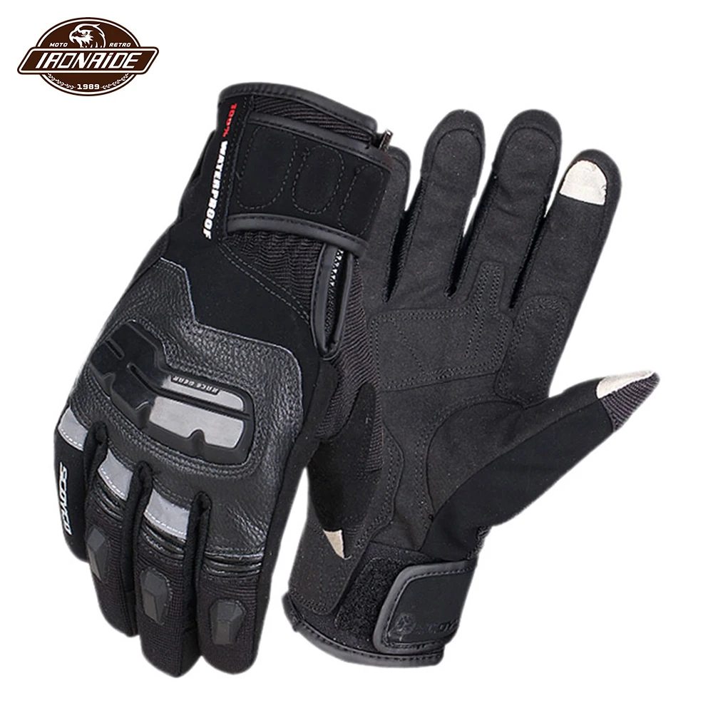 Мужские мотоциклетные перчатки SCOYCO водонепроницаемые из натуральной коровьей