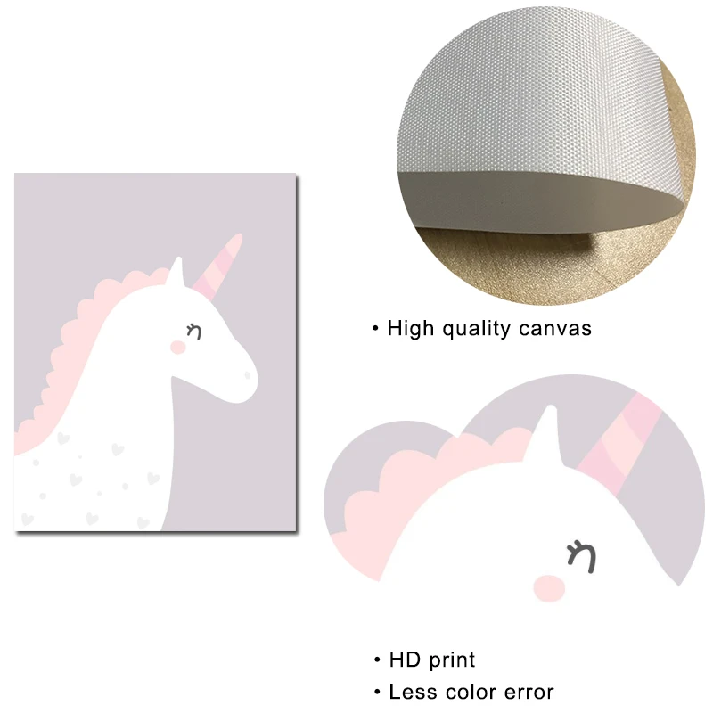 Настенная Картина на холсте с изображением лебедя единорога детской