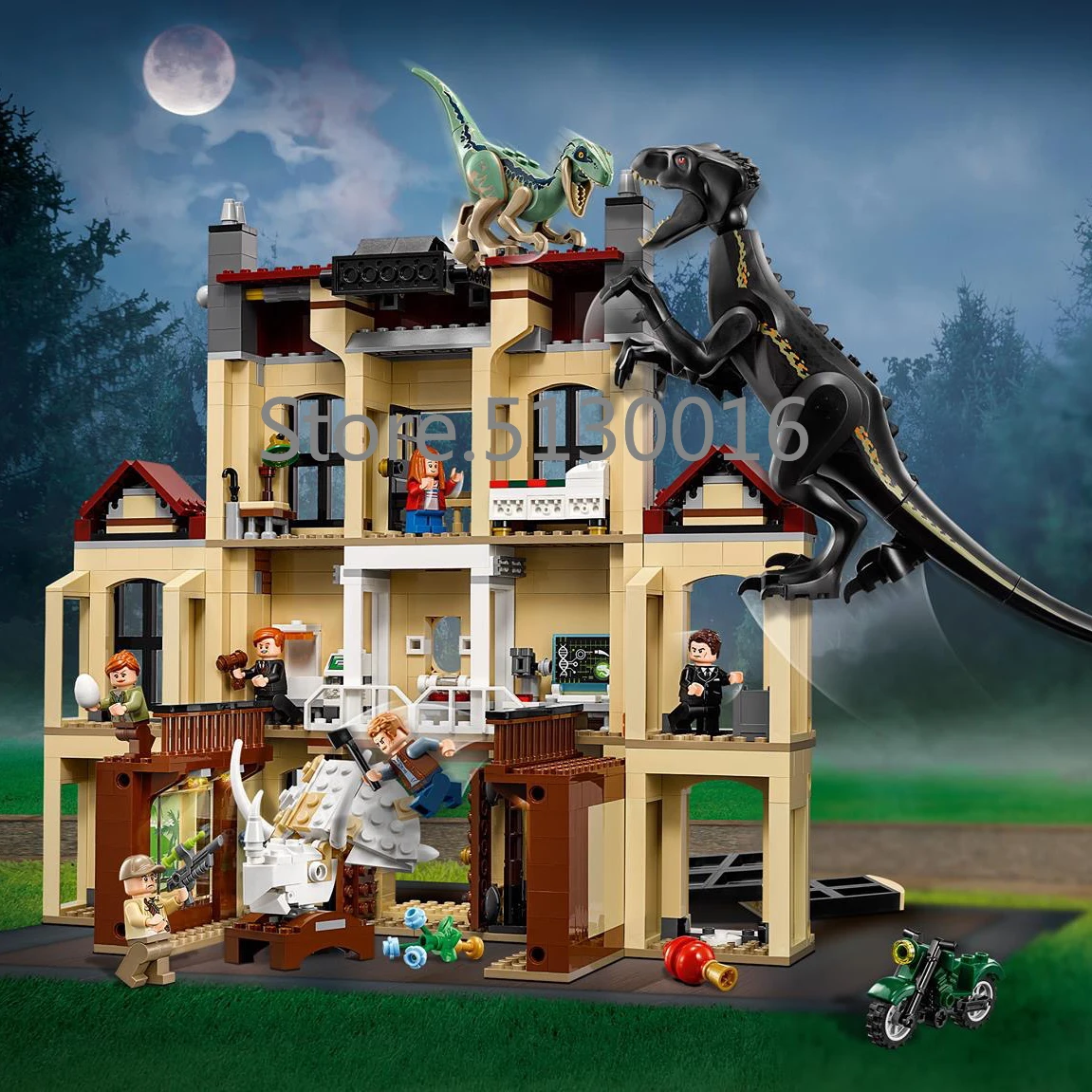Indoraptor Rampage at Lockwood Estate 10928 Парк Юрского периода серии 1019 шт. строительные блоки модель игрушки 75930