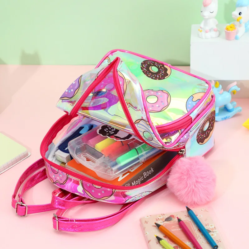 Children Backpack Jelly Kids Bag Transparent Pvc School Bags Cute Kindergarden Shoulder Pack Backpack for Girl 1 Grade Pu 10inch