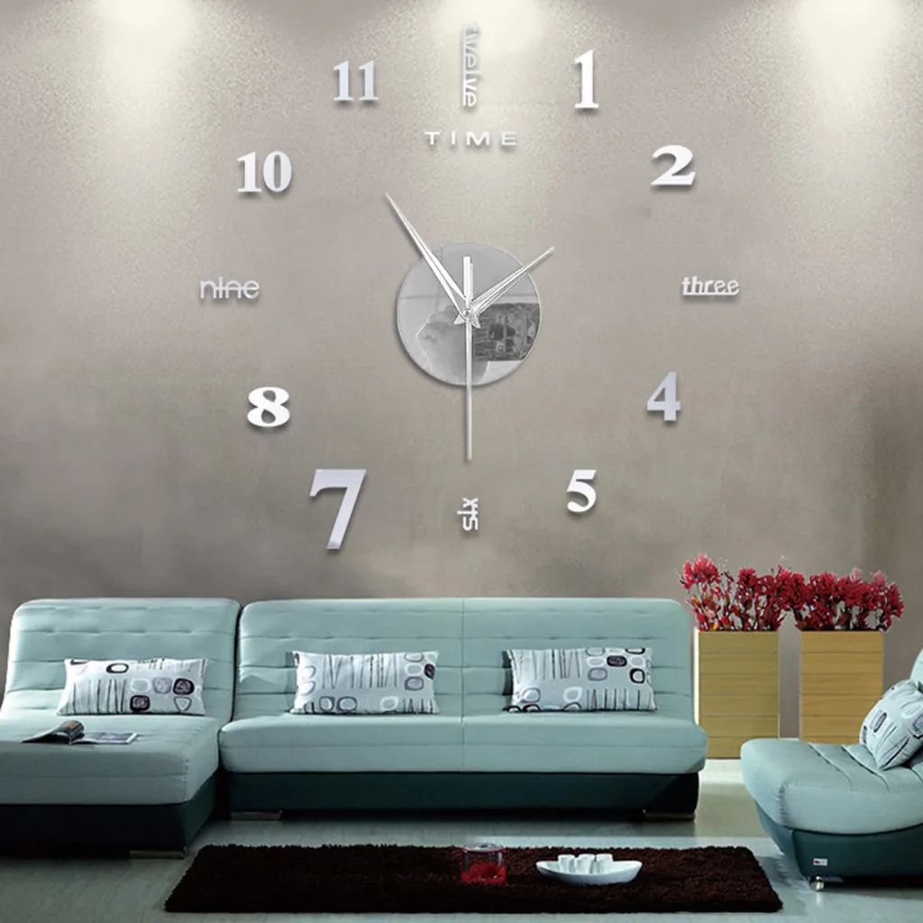 

Большие настенные часы современного дизайна 2021, кварцевые часы 3d «сделай сам», модные часы, акриловые зеркальные наклейки для гостиной, дом...