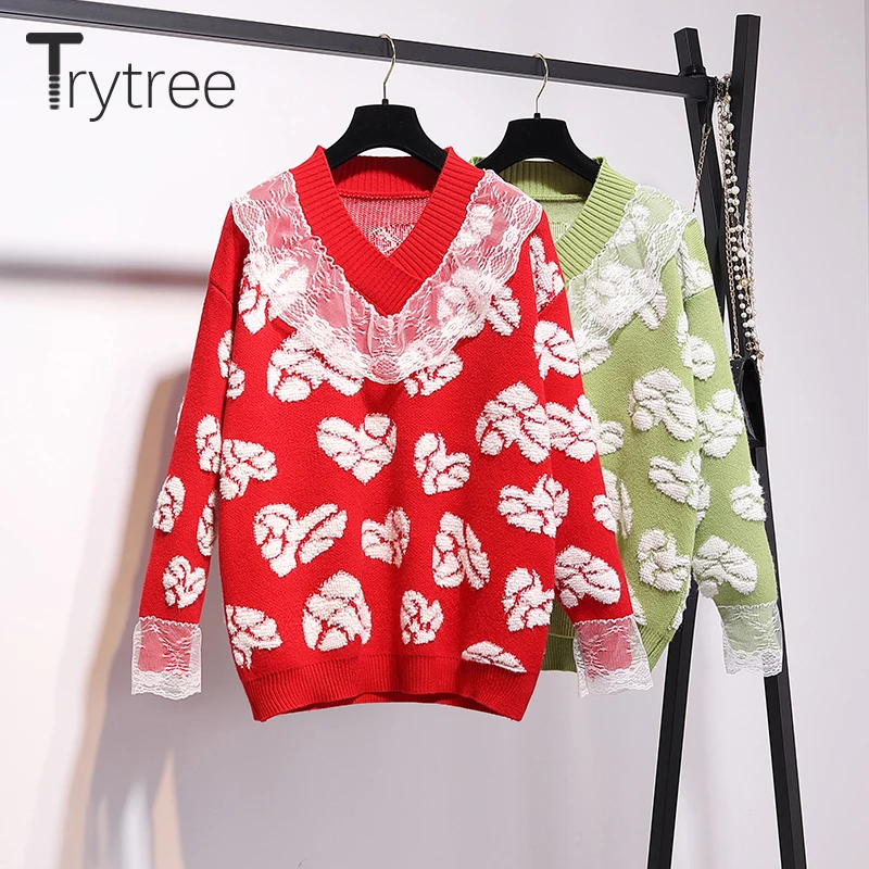 Trytree 2019 осенне-зимний комплект из двух предметов повседневный кружевной топ с