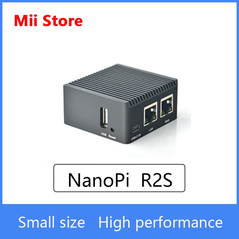 NanoPi R2S Oficial metal shell OpenWrt system RK3328 mini router dual gigabit port 1GB of large memory