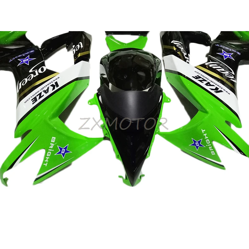 Лучшая цена комплект обтекателей для Kawasaki Ninja ZX10R 2008-2011 черный зеленый дешевый