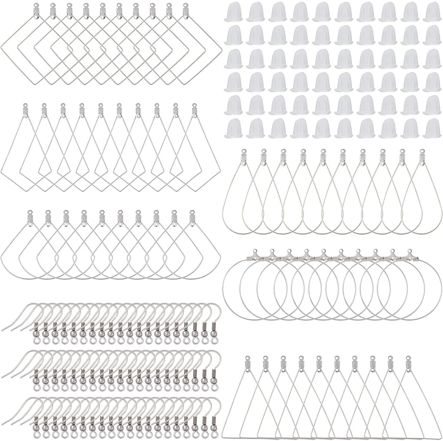 

Набор для изготовления сережек, 1 коробка из 60 штук, обруч из проволоки, подвеска в винном бокале с 60 штуками сережек-крючков для изготовлени...
